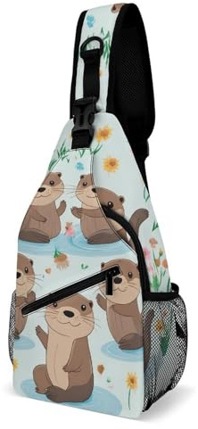 Stöldskydd crossbody axelväska bank bäavers axelväskor lätt, unisex ryggsäckar för vandring kvinnor cykling