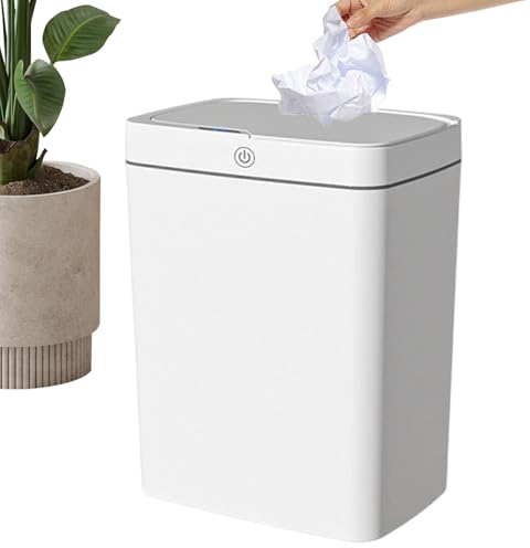 Ylnailky Poubelle Automatique Sans Contact - Poubelle Équipée De Détecteur De Mouvement - 18L Anti-Odeurs à Fermeture Automatique Étanche pour Maison Bureau Buanderie Garage
