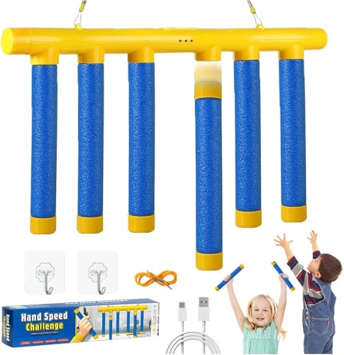 Drop Sticks Game,Catching Sticks Game,Falling Stick Catch Games,Drop It Catch It Win It Reaction Games,3 Adjustable Falling Speeds Hand-Eye Coordination Training Toy for Kids Adults (Blue#)
