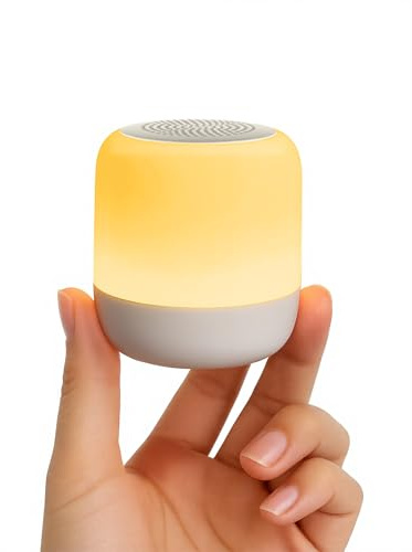 Babelio Pocket Glow White Noise Sound Machine - Upgraded 9 Color Night Lights, 20 Non-Looping Sounds, Timer & Memory Function, Portable for Adults & Babies, Matte White
