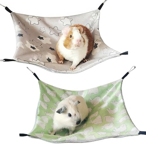 Small Animal Hammock Set Rat Hammocks for Cage Guinea Pig Hammock Rat | Double Side Pet Rat Hammock Cage Accessories Chinchilla Bed Swing Warm Fleece Pet Climb Exercise Sleep Gifts