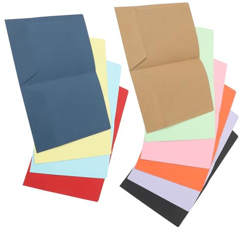 OATIPHO 10 Carpetas de Papel Engrosado A4 con Doble Bolsillo, Organizador de Documentos para Oficina y Escuela, Carpeta de Archivo Multifuncional en 10 Colores Surtidos