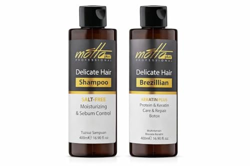 Motto Plus Professional Haarpflege Set 2er Pack – Glättendes Shampoo & Pflegeformel für Geschmeidiges Haar – Für Alle Haartypen – 2 x 400 ml
