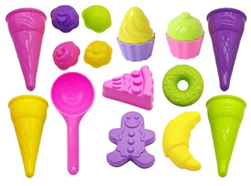 Generisch Sandformen für Kinder,17-teiliges Bauwerkzeuge-Set | Strandspielzeug für unterwegs - für Mädchen Outdoor Sommer Ferien Reise