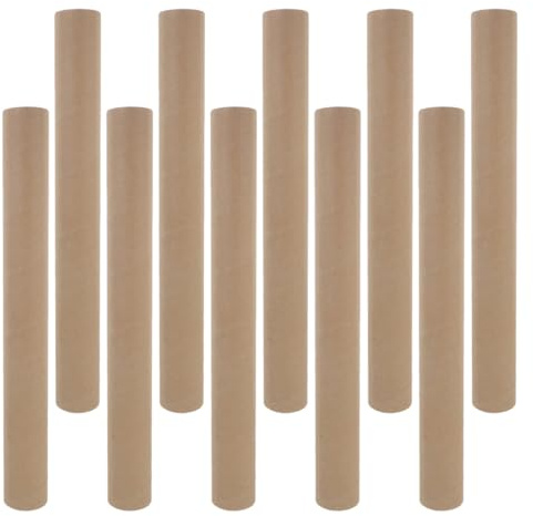 SWETRACE Poster Versandhülsen mit Deckel 10 Stück Lange Runde Kraftpapier Pappröhren zum Schutz von Kunstwerken und Dokumenten für Versand und Verpackung
