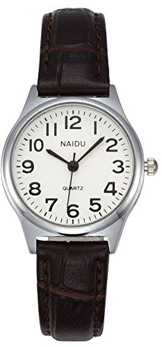JSDDE Uhren Damen Einfache Stil Armbanduhr Quarzuhr Bambusknoten Lederarmband Uhr Arabische Ziffern Analoge Uhr Quarzuhr Kleideruhr für Frauen Mädchen