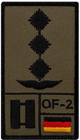Café Viereck ® Hauptmann Luftwaffe Bundeswehr Rank Patch mit Dienstgrad - Gestickt mit Klett – 9,8 cm x 5,6 cm