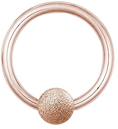 Treuheld® | Klemmkugelring Piercing/BCR Ring aus Chirurgenstahl | 1,2mm x 6mm und Kugel: 3mm | Roségold | Bauchnabelpiercing/Ohr Piercing Ring