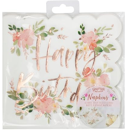 16 Wild Flowers Birthday Servietten 33cm