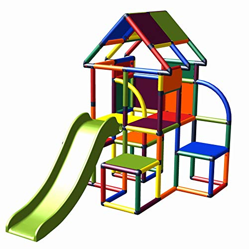 Move and stic Lina großer Spielturm/Spielhaus Kletterturm mit Rutsche für Kleinkinder (7 Farben Multicolor)