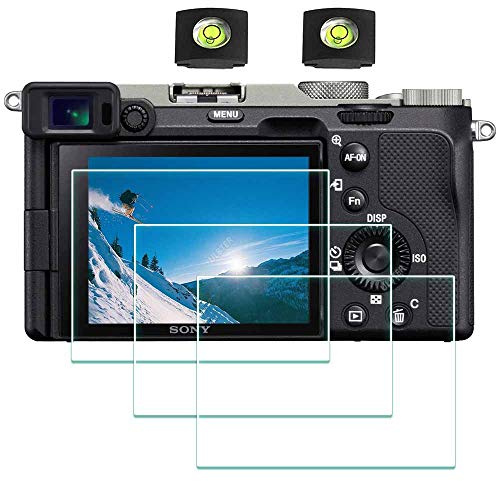 ULBTER Displayschutz Schutzfolie für Sony Alpha A7C 7C 【Nicht für A7C II A7CR】 Displayschutzfolie & Blitzschuhabdeckung Zubehör, 9H Härte Glas [3+2 Stück]