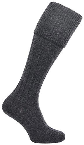 TW SPORTS & KILTS SCOTTISH WOOL BLEND KILT HOSE SOCKS FOR MEN SIZE M L XL 2XL (M size (7-9), Charcoal)