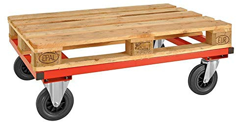 Paletten-Fahrgestell Palettenwagen, niedrig, LxBxH 1.200 x 800 x 305 mm, Tragkraft: 800 kg, rot