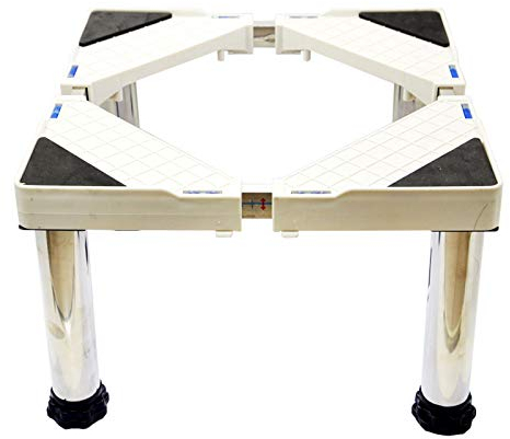 Base machine a laver Support，Frigo Plateaux，Socle Lave Linge Blanc 4 Pattes Charge De 600 Kg Hauteur 5,9~13,4 Pouces Longueur Et Largeur 18,1~29,9 Pouces(height：11.8-13.4in)