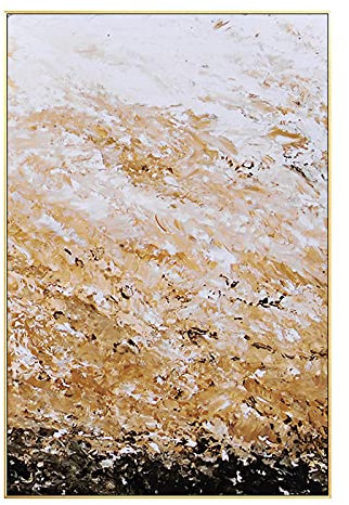 MWMG Acrylbilder Auf Leinwand Handgemalt, Kreative Goldene Abstrakte Textur Moderne Kunstwerke Rahmenlos Handgemalte Ölgemälde Auf Leinwand Wandkunst Für Wohnzimmer Schlafzimmer Büro Wohnkultur