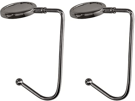 kwmobile Taschenhalter für Tisch - 2x Handtaschenhalter für Tisch - Taschenhaken - Taschen Aufhänger - Taschen Halter Haken - Tischhaken Set Schwarz