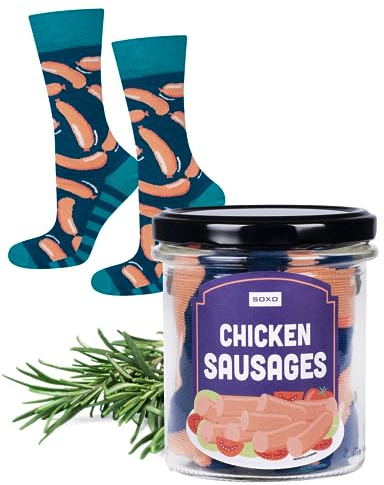 soxo Cesta Regalo Hombre Gourmet - Calcetines Divertidos Steak 40-45