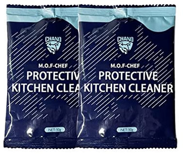 2PCS Hochleistungs-Entfettungsreiniger, Mof Chef Reiniger Pulver, Schäumender schwerölfleckenreiniger, konzentriertes Schweröl-Reinigungspulver, Allzweck Schaumreiniger für Küche
