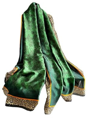 Trillion London® Spring Collection Écharpe légère en soie pour femme, châle pour femme, vert, Large