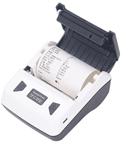 Stampante Per Ricevute Bluetooth, Mini Macchina Da Stampa Portatile Per Ricevute Da 80 Mm, Stampante Termica Mobile, Supporta Windows XP, IOS, Tablet Android,Bianca