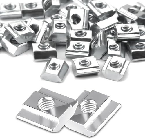 Ziamzra Dado Scorrevole M5 Dadi T 40 Pezzi Dadi Ad Angolo Quadrato 20 Serie Blocco Dado Dadi Standard Europeo T-Scanalatura Dadi Scorrevoli Raccordi In Alluminio per Fissaggio Slot Utensili