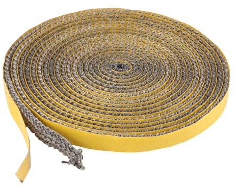 Joint Insert Cheminée,3mm x 10mm x 4m Joints Tressé Auto-adhésive Résistante à la Chaleur pour Porte de Four Poêle à Bois Cheminée Tube Poele Joints d'étanchéité