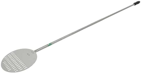 GIEMME Petite Pelle à Pizza Perforée en Acier Inox AISI 304 Tête 22 cm – Manche de 120 cm, Longueur Totale 145 cm – Accessoire Professionnel pour Four, Idéal pour Tourner et Sortir la Pizza