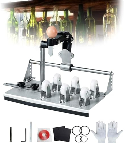 OmePS Tagliabottiglie in Vetro, Tagliabottiglie in Vetro, Tagliabottiglie con Accessori Completi, Kit tagliavetro Fai-da-Te, per Tutte Le Forme e angolazioni Diverse Birra, Whisky, Vino