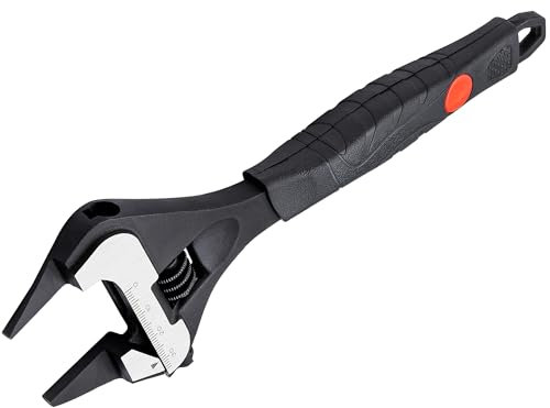 MAXPOWER 8-inch 200mm Adjustable Wrench, Slim Jaw Adjustable Wrench with Soft Grip, Wide Jaw Large Opening, SAE and Metric Scale Marked, Ergonomic Grip
