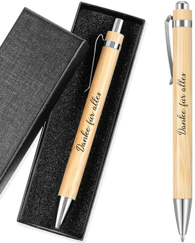 Tenare Dankeschön Geschenke Danke für Alles Kugelschreiber Geschenke Holz Kugelschreiber mit Spruch Zitate Druckkugelschreiber mit Geschenkbox Abschiedsgeschenk für Kollegen Lehrer Mitarbeiter