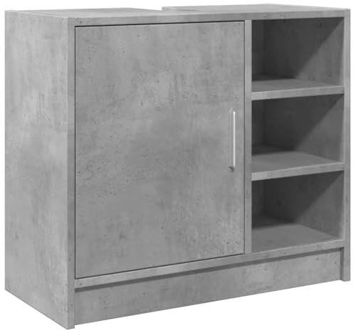 vidaXL Mobile Lavabo Grigio Cemento 63x29x55 cm in Legno Multistrato
