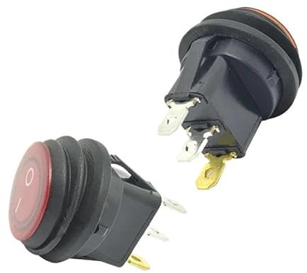 6A 250VAC interrupteur à bascule rond étanche 12V 220V rouge vert bleu jaune lumière LED interrupteur à bascule 10A 125VAC ON OFF interrupteur SPST(Half Round,GREEN_ON-OFF_220V LIGHT)