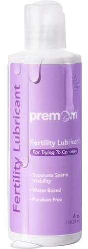 Premom Personal Lubricant, pH Balanced, Sperm Friendly, Water Based Fertility Lube for Women, Men, & Couples, Glycerin Free, Paraben Free, No Fragrance, Safe for Toys & Condoms, 4 Fl Oz