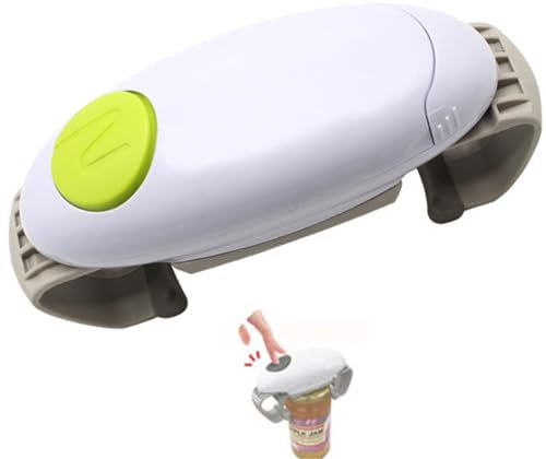 GAYAYAS Mani libere Apriscatole Elettrico, Professionale apriscatole Automatico a Bottone, Funzionamento a batterie, Gadget da Cucina per Gli Anziani