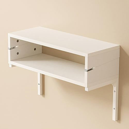 WAZCSD Wandklapptisch,Wand Wandtisch Klappbar,Wandtisch,Wandklapptisch Mit 1 Regalen,Esstisch,Tisch Ideal Für Esszimmer,Küche,Platzsparender Klapptisch,klapptisch Wandtisch,Klapptisch