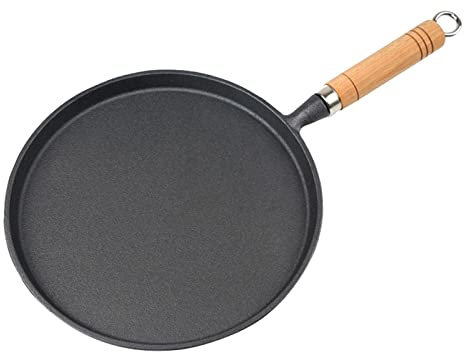 CNBYDK Padella in ghisa, Pancake antiaderenti Non Rivestiti, Torte Fatte a Mano, Pancake, teglie per Pizza 26 cm