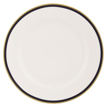 KASANOVA Piatto frutta con filo blu e oro in new bone china, da 20 cm