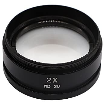 Mikroskop WD30 WD165 0,5 x 0,7 x 1,0 x 2,0 x Hilfsobjektive Barlow-Linse for Zoom-Stereo-Videomikroskop, trinokulares Mikroskop(2.0X)