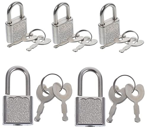 Toyvian 5pcs Mini Locks Keys Antique Style Small Lock Key Set Kids Treasure Chest Padlocks for Children's Toy Boxes and Jewelry Storage