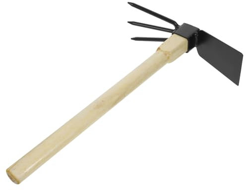 DIKACA Metall-handhacke, Rechen, Haushalt, Gartenarbeit, Doppelhacke, Robuste Metall-grabhacke, Outdoor-Werkzeug