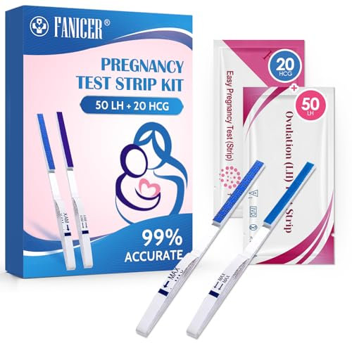 50 Ovulationstest+20 Schwangerschaftstest, Fruchtbarkeitstest für Frauen, 25 miu/ml Sensitivität, Schnelle und Genaue Ergebnisse (50 LH + 20 HCG)