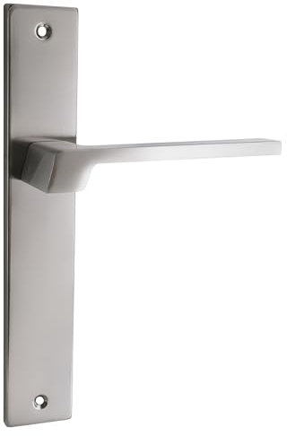 domino Set de poignées de porte sans trou Ensemble de poignées pour porte intérieure de chambre, entrée, couloir – aluminium résistant argenté universelle CANTORO M9 BO