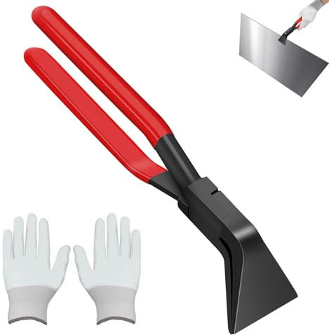 45° Pinza Piega Lamiera, Larghezza 6 cm Aggraffatrici a Mano Lamiera Piegatura Pinze Set, Pinze Manuali per Piegare le Lamiere, Metallo Bender Tool, Rosso, con Manico e Guanti