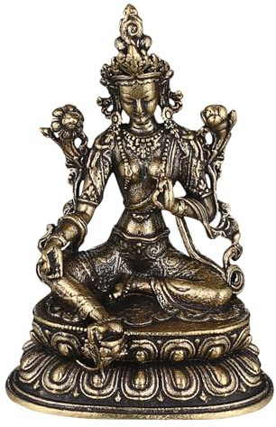 Luxshiny Antike Messing Tara Buddha Statue als Wohn und Eingangsdeko | Goldfarben, Retro und Klassisch, 1 Stück, Geschenkidee mit Lebendiger Ausstrahlung