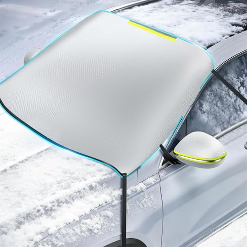KVAYINE 2025er Version Frontscheibenabdeckung Winter, Windschutzscheibenabdeckung Auto wasserdichte & EIS Schnee, Staubdicht, UV-Schutz, Scheibenabdeckung Auto Winter Für Pkw, SUV und LKW