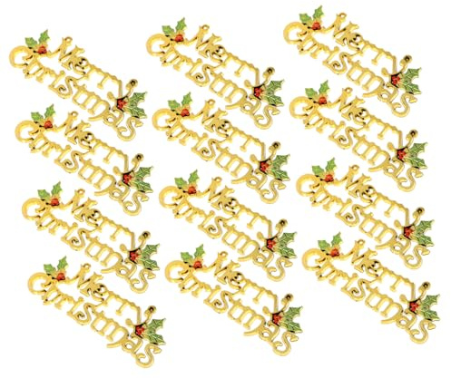 BESTYASH 12 Stück Teiliges Merry Christmas Türschild Große Buchstaben in Gold Weihnachtliche Türdekoration für Festliche Räume und Weihnachtsbaum Kinderfreundlich und Hautverträglich