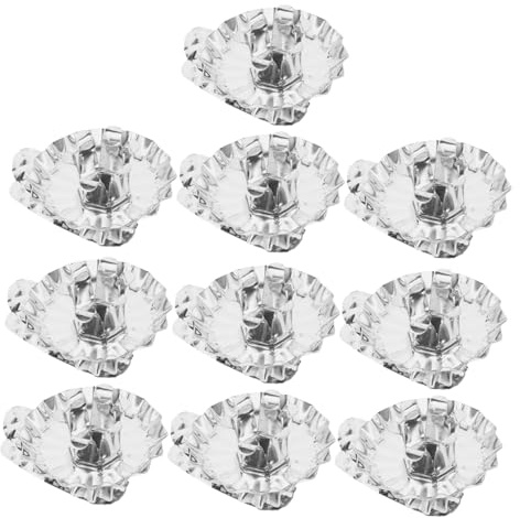 EPIGEIST 10 Pezzi Clip Portacandele Natalizie in Metallo Supporti C Forma con Piatto per Albero Natale Decorazioni Rustiche Hotel e Ristorante