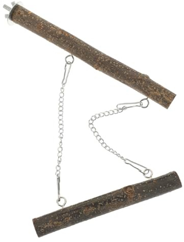 MUELODSIC Altalena in per Pappagalli e Parrocchetti Posatoio Naturale Interattivo Sicuro e Resistente Supporto Giocattolo per Uccelli e Accessorio da Gabbia per Calopsite e Pappagalli