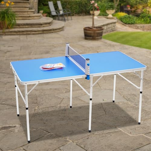 Gdetnysty Faltbare Tischtennis-Tisch-Spiel-Set Klappbar Tischtennis Outdoor Sport Tischtennisplatte Tischtennistisch Mit Netz Schläger 152x76x76Cm FüR Den Tischtenniseinsatz Esstisch Schreibtisch