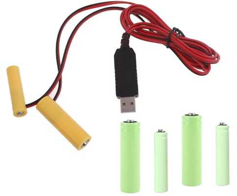 Vdaxvme 1 in 2 4.5V AAA Dummy Battery AA Battery Eliminators Cable Replace 3Pcs 1.5V AA+AAA Batteries for LED Light Electronic LED Decorative Light